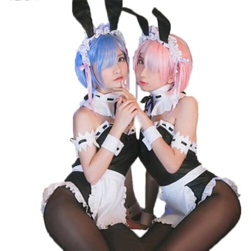 Ram Rem Bunny Girl Cosplay Re:zero Re Life In a Different World From Zero Costume Re:zero Ram Rem Cosplay Girls 11