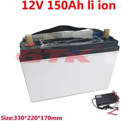GTK 12V 150Ah lithium li ion battery pack built-in BMS for mobility scooter campers motor home solar energy storage+10A charger