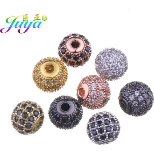 6mm 8mm 10mm 12mm Metal Beads Wholesale Cz Rhinestones Gold/Rose Gold Disco Ball Beads Accessories For Needlework Jewelry Making