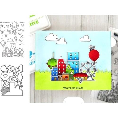 Hot Air Balloon Metal Cutting Dies and Stamps Scrapbooking Handmade Tools Mold Cut Stencil New DIY Card Make Mould Model Craft