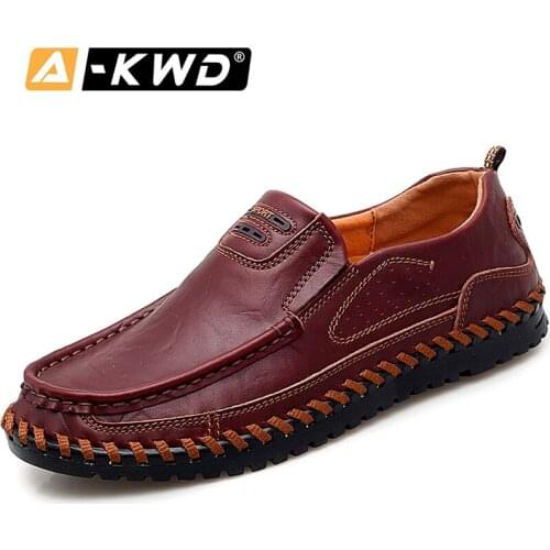 Fashion Shoes 2019 Wear Resistent Rubber Outsole Chaussures Pour Homme Black Formal Shoes Men Genuine Casual Shoes Men Leather