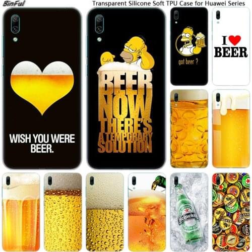 Hot Fun Beer Glass Soft Silicone Phone Case for Huawei Mate 10 20 Lite Pro Enjoy 9S Y9 Y7 Y6 Y5 2019 2018 Pro 2017 Fashion Cover