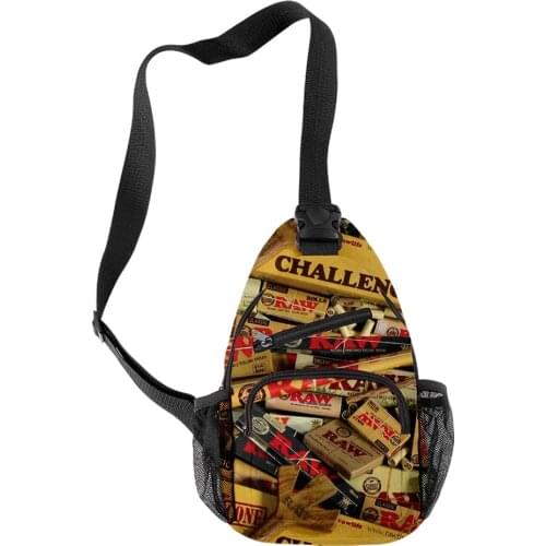 Men Chest Bag RAW Cigar Cigarette Tobacco Women Crossbody Bags 3D Print Oxford Waterproof Travel Casual Shoulder Sports Bags