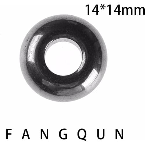 Natural stone Hematite Black Round Pendant 14*14mm Non-Magnetic Bead Charm Jewelry DIY Necklace making accessories For Women Men