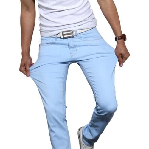 New Candy Colors Skinny Denim Pants For Men Elastic Stretch Five Pockets Classic Fashion Slim Fit Jeans Trousers size 28-38
