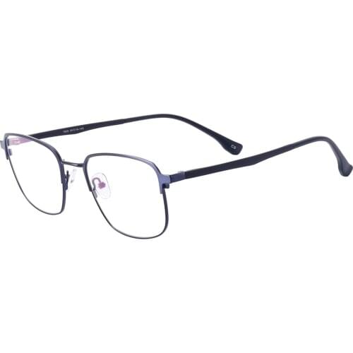 Square Male Fashion Full Rim Metal Black Large Size Glasses Frame With TR90 Temple For Myopia Reading Multifocal Lenses