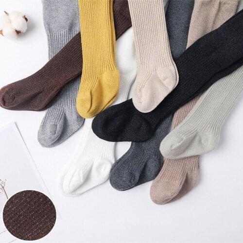 Autumn Winter Knitting Tights for Girls Solid Baby Toddler Tights Kid Stockings Cotton Warm Pantyhose Tight Suitable for 0-5Year