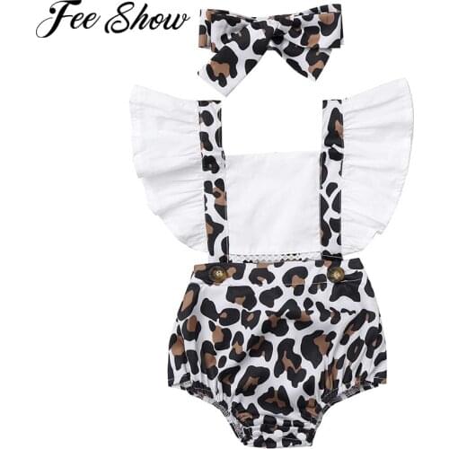 0-24M Summer Leopard Print Baby Girl Romper High Quality Newborn Infant Clothing Ruffles Jumpsuit Sunsuit Birthday Party Costume