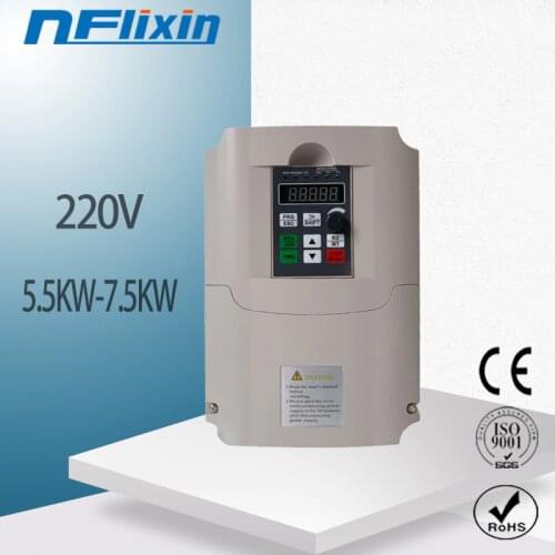 VFD 4KW 5.5kw 7.5kw Inverter Frequency Converter single phase 220v Input and 3-phases Output motor speed Controller