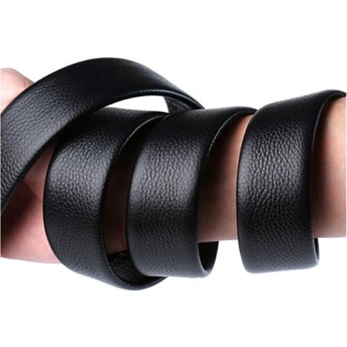 Brand No Buckle 3.5cm Wide Genuine Leather Automatic Belt Body Strap Without Buckle Belts Men Good Quality Belts 140 150 160cm