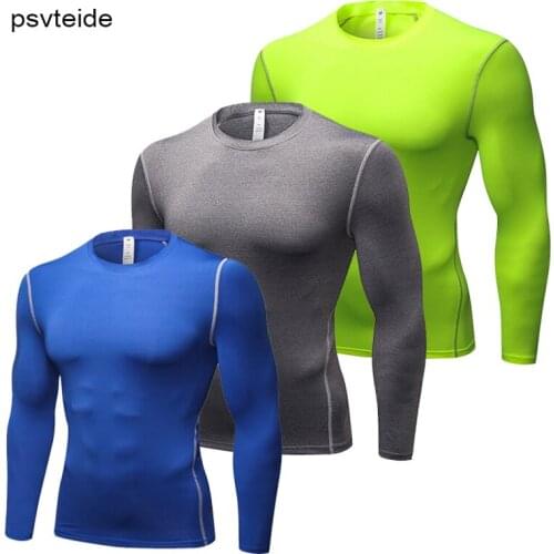 Gym Shirt Rashguard Mens Running Shirt Fitness Sport Shirt Man Long Sleeves Sport Fitness Men Running Shirts Compression Jersey
