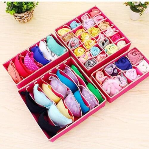 Grid Foldable Divider Storage Box organizers Closet Organizer Boxes Underwear Scarfs Socks Bra for Underwear Folding Box S116A