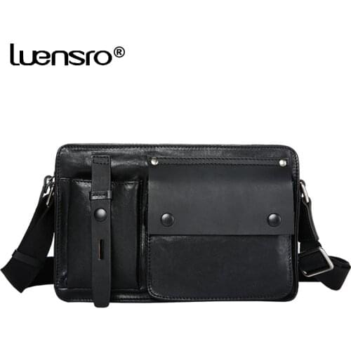 Bag Men Genuine Leather Mens Shoulder bag Mens Leather bag Boys Crossbody Bag for Men Messenger Bag Fashion Mens Side Bag
