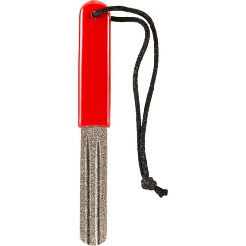 Practical Fishhook Sharpener Double Side Single Dual Grooves Diamond File With Handle Fishing Hook Sharpening Tool new