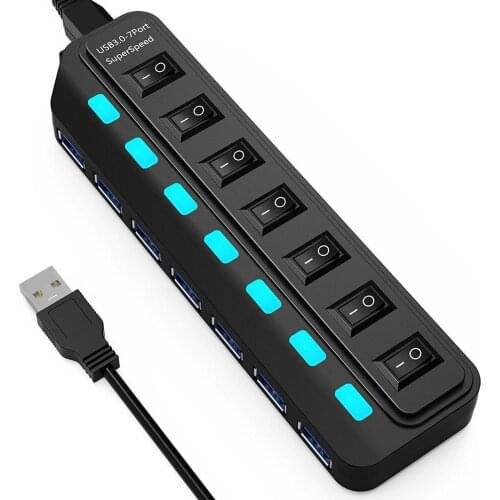 3.0 high-speed 7-port HUB splitter, one for seven with independent switch USB extender 3.0 hub