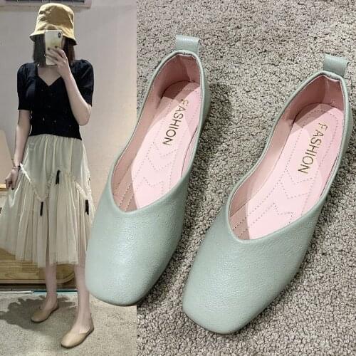 Shallow Mouth Shoes Woman 2021 Female Footwear Bow-Knot Square Toe Casual Sneaker All-Match Modis Elegant New Dress Butterfly Su