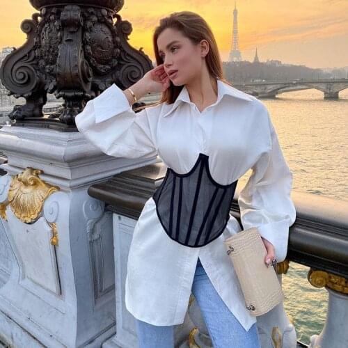 Fashion Women Bandage Corset Waist See Through Sexy Mesh Shapewear Underbust Female High Street Belt Slim Lady Body Shaper