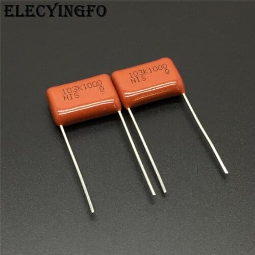 10Pcs/100Pcs Japan NISSEI CBB capacitor MMC 1000V 103 K 10% 0.01uF 10nF Pitch=12.5mm Metallized polyester film capacitor