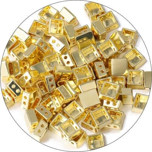 JUWANG 10 Pcs\lot Enamel Tile Beads For Bracelets Making Bohemian Square Strand Loose Bead Handmade Jewelry Findings Accessories