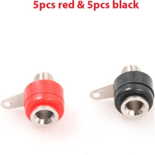 10pcs/Pack Top Quality material Copper Power Supply Test Terminal Color Red Black 4mm Banana Plug Jack Connector Terminal