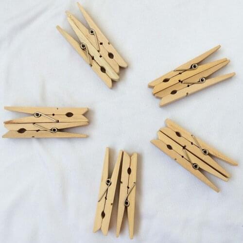 100 x Wooden Photo Clip,Pegs,Wood,DIY, Wood Spring Clip 35 mm Cute Classic Rustic White