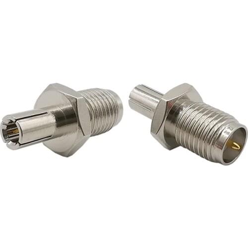 2/1pcs RP SMA-TS9 Adapter RF Coaxial Adapter RP SMA to TS9 Coax Jack Connector RP SMA Female to TS9 Male Silver