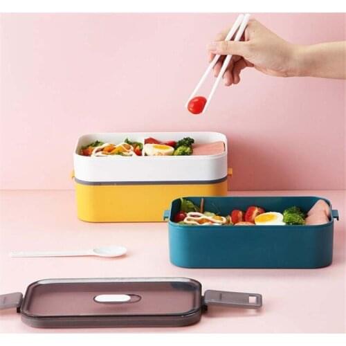 2 Layer Microwave Lunch Box Japanese Bento Box for Kids Food Container Storage Portable School PicnicStudent Breakfast Boxes