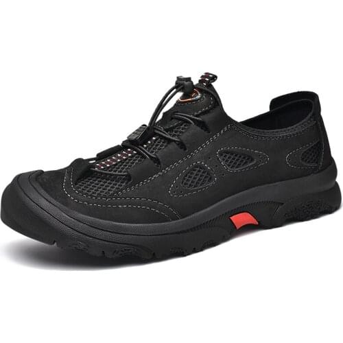 2021 Summer New Mens Genuine Leather Casual Shoes all-match wear-resistant Work Shoes non-slip rock climbing hiking shoes