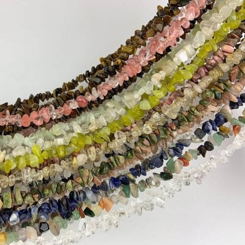 3-4x5-8mm Natural Freeform Chips Larima Malachite Moonstone Opal Obsidian Stone Beads For Jewelry Making Beads 32'' DIY Beads