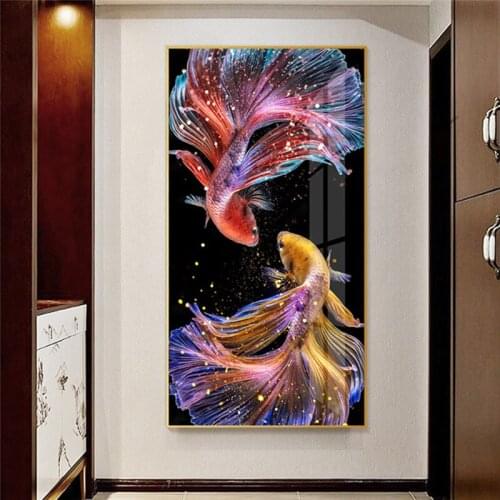 5D Diamond Embroidery Sale Animal Fish Full Square Diamond Painting Cross Stitch Kit Round Mosaic Christmas DecorationZP-3807