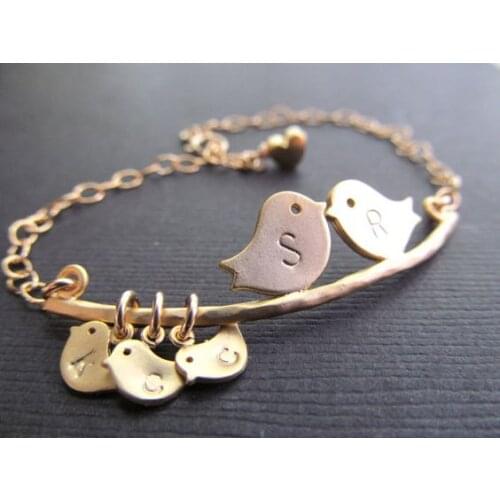 925 STERLING SILVER BIRD LETTER IMPRINT