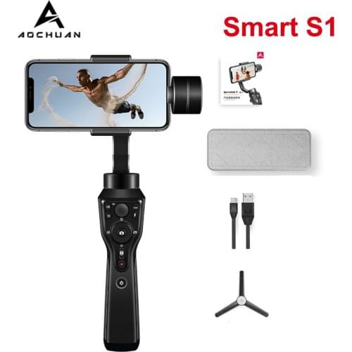 Aochuan Smart S1 3 Axis Smartphone Handheld Gimbal Stabilizer with Tripod for IPhone Android Samsung Galaxy huawei xiaomi