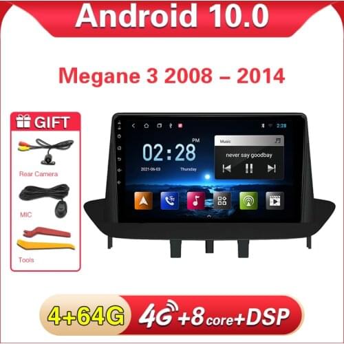 11.11 Android 10.0 Car Stereo DVD Player GPS Glonass Navigation for Renault Megane 3 Fluence 4GB RAM Video Multimedia Radio