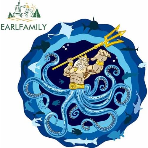 EARLFAMILY 13cm x 12.5cm For Poseidon In Sea Life Body for Car Stickers Vinyl Car Wrap Decal Bumper Scratch-proof Decoration