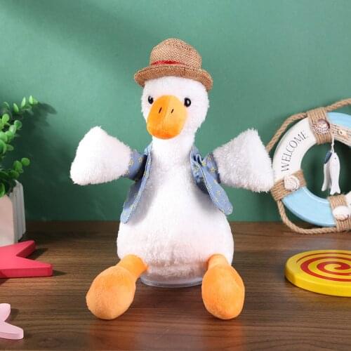 Electric Repeating Talking Duck Sound Recording Nod Plush Stuffed Toy Talking Duck Electric Voice Doll Kids Educational Toy