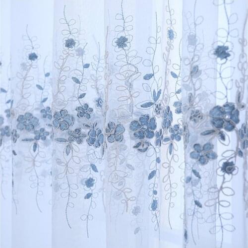 European Modern Mustard Embroidered Sequin Sheer Curtain for Living Room White Tulle Fabrics Bedroom Window Treatment Door