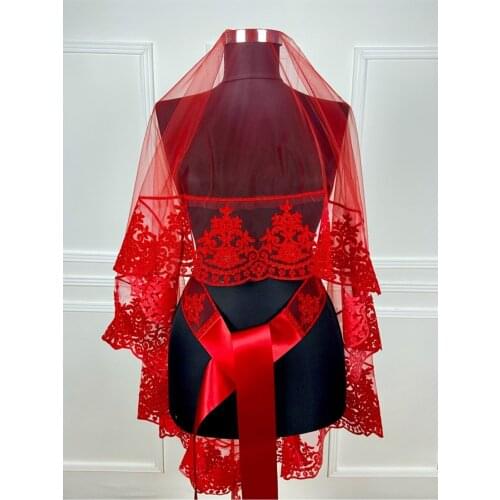 Flock Print Silvery Bridal Veil with Girdle Gloves Set Henna Night Wedding Wedding Bridal Take Complete Set Red Bridal Veil set