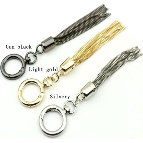 Luggage Hardware Accessories Tassel Womens Bag Decorative Spring O Ring Keychain Tassel Pendant DIY Alloy Bags Ornaments