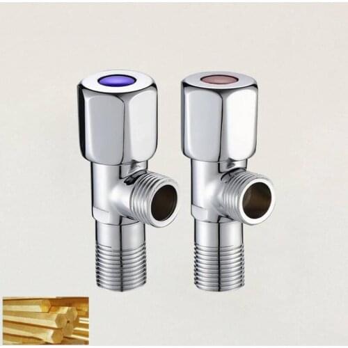 G1/2*1/2 Brass Thickened Angle Valve Faucet Water Heater Universal Water stop valve, Extended Thread Cold/Hot Water Inlet Valve