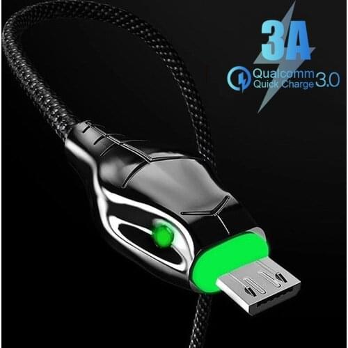 3A Micro USB Type C Cable Fast Charger Type-C Data Cord Smart Phone Quick Charge Wire For iPone12 11 Pro Max Xiaomi Huawei P40