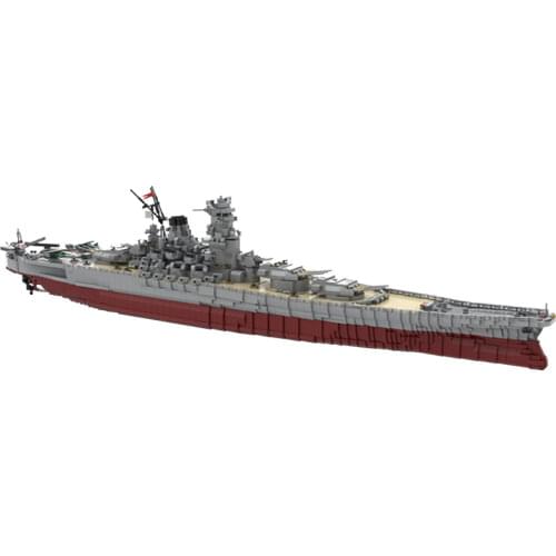 MOC IJN Yamato 1:200 Warship Building Blocks Kit Arms Battle Ship Simulation Model Bricks Toys For Children Kid Christmas Gifts