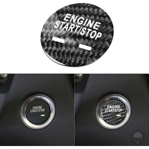 Sticker Cover Trim Car Styling Accessories Carbon Fiber Engine Start Stop Button Sticker for Cadillac XTS CTS CT6 XT5 SRX