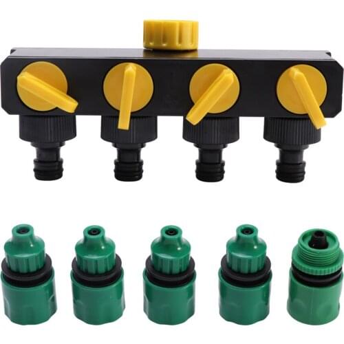 2021 New 4 Way Shunt Water Pipe Connector Water Diverter Drip Garden Irrigation 4/7 Or 8/11 Hose Connector Fitting