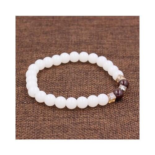 New fashion Simple imitation garnet white bracelet elastic bracelet For Women girl Accessories jewelry wholesale