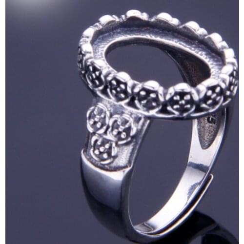 10*14mm 925 STERLING SILVER Semi Mount Bases Blanks base blank Pad VINTAGE ring Setting set jewelry findings gift diy A2229