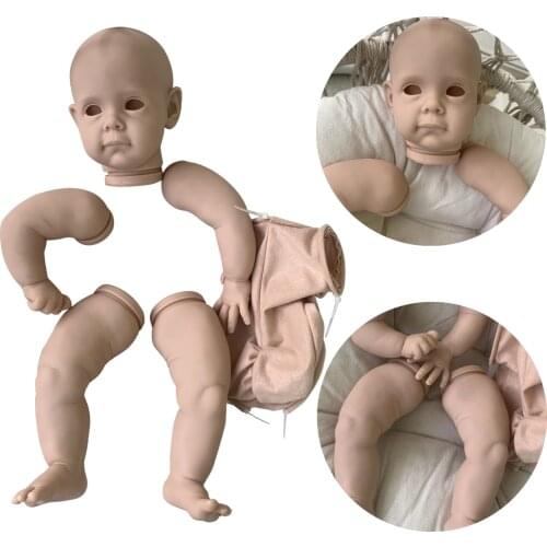 23inch Maggi Popular Full Limbs Lifelike Vinyl Head Reborn Doll Kit Realistic Toy Arms Soft Touch Gift Cloth Body With Eyes DIY