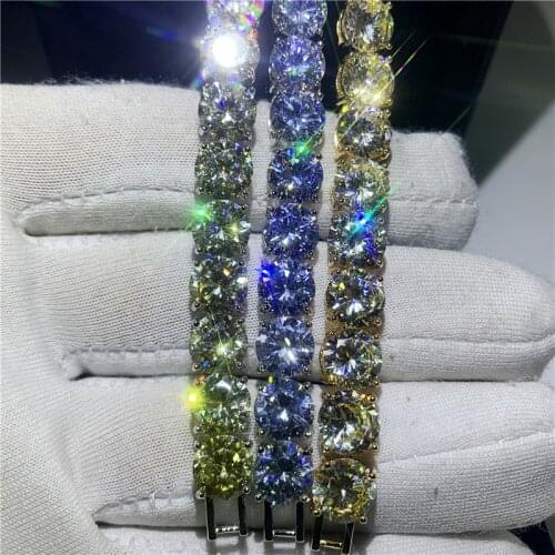 Luxury 8mm Cubic Zirconia Tennis Bracelets Iced Out Chain Crystal Wedding Bracelet For Women Men Gold Silver Color Bracelet
