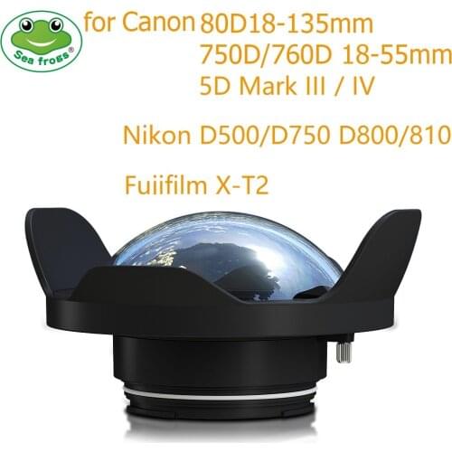 6" Wide Angle Dome Port Fisheye Lens for Canon EOS 750D 760D 80D 5D Mark III/IV for Nikon D500 D750 D800/800E D810/810E