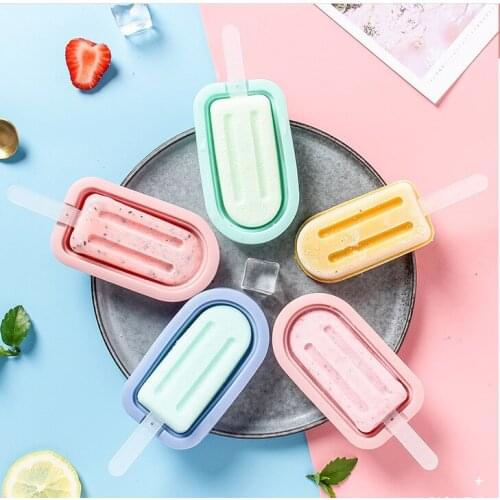 Silicone Ice Cream Mold Popsicle Molds DIY Homemade Ice Cream Ice Maker Mould with Lid