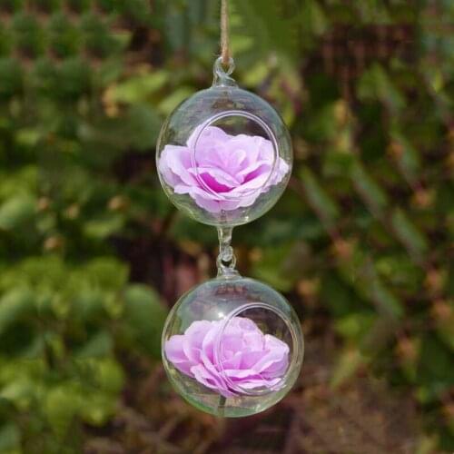 2pcs/pack Diameter=10cm Middle Size Double Hock Glass Terrarium Vase Home Decoration One Open Hanging Globe Wedding Live Prop
